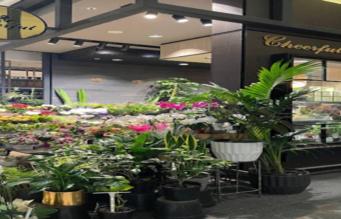 Cheerful flowers banner