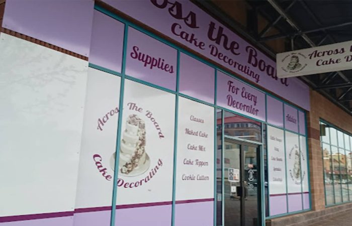 The across board cake banner